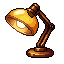 A brass desk lamp